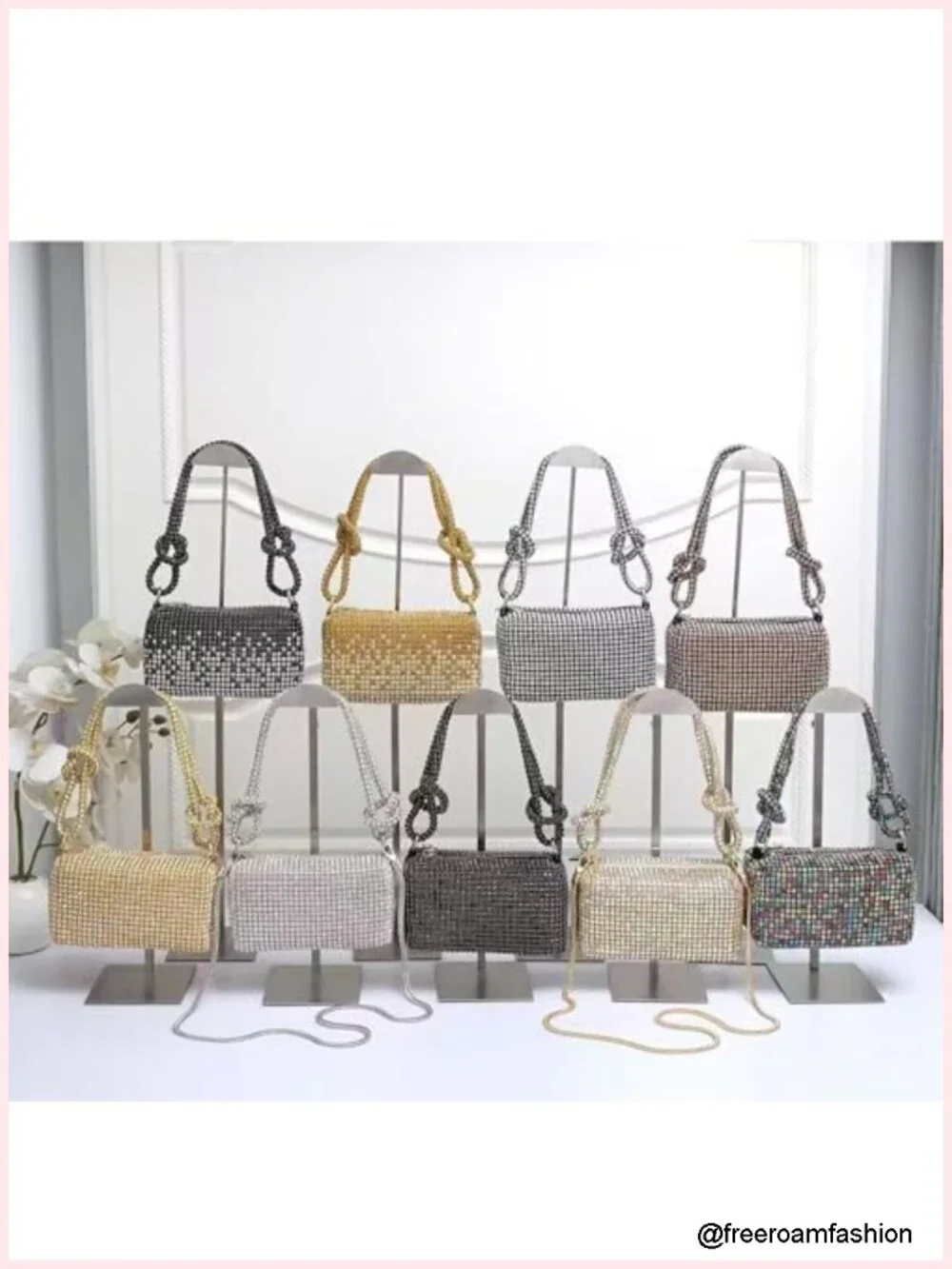 Rhinestone Evening Handbags Sparkling Crystal Purse Daily Casual Shoulder Bag